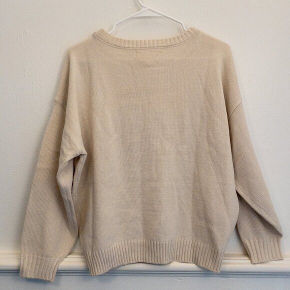 Saltwater Luxe “SUN SAND SURF” Sweater | Size Small | Beige Coastal Pullover - Picture 4 of 5